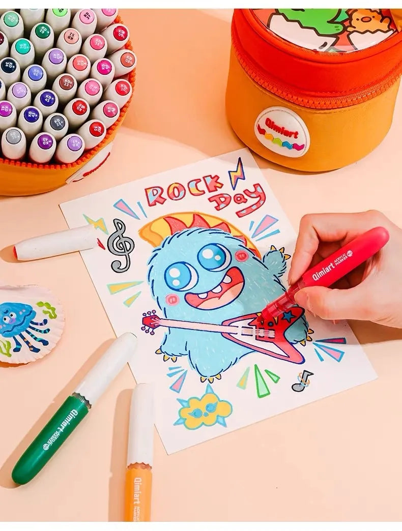 Rotuladores acrílicos de flujo directo de 60 colores para niños