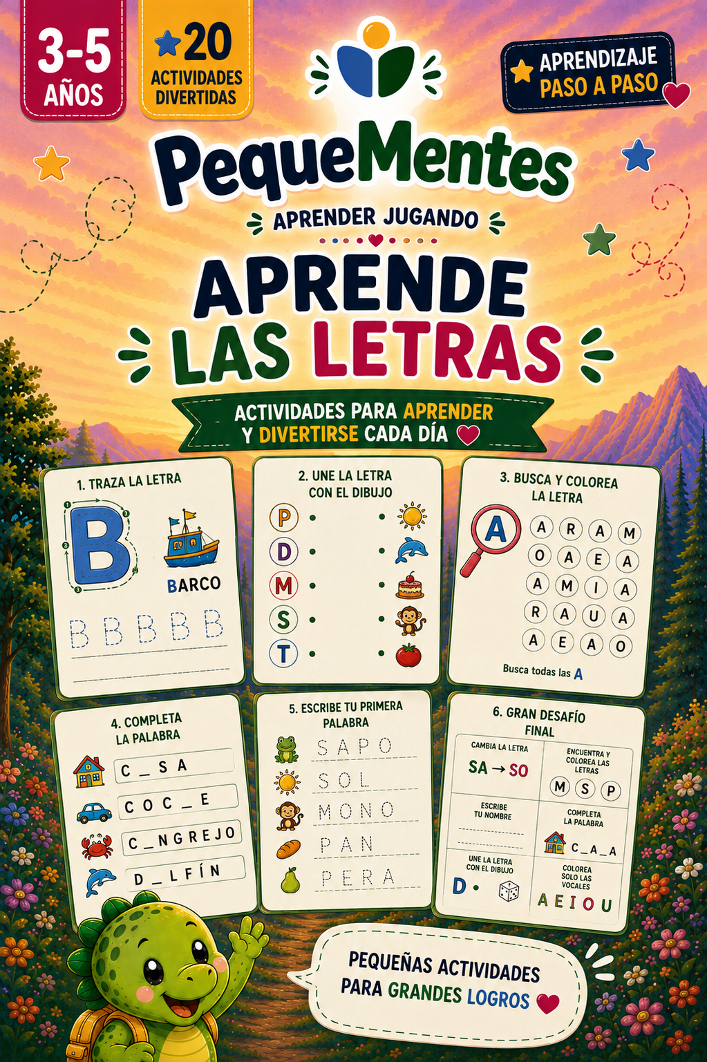 PequeMentes® Volumen 2 | Letras y Primeras Palabras | PDF Imprimible para Niños de 3 a 5 Años