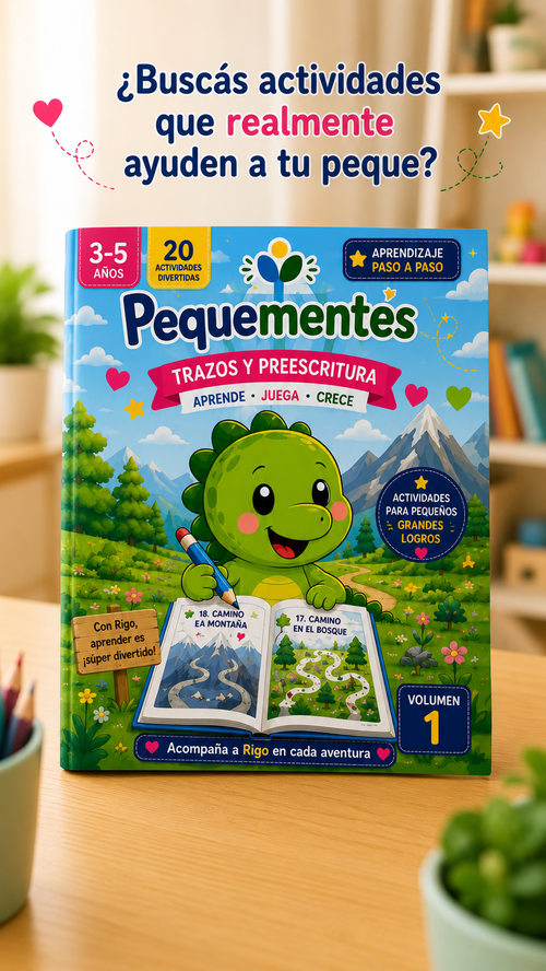 PequeMentes® Volumen 1 | Trazos y preescritura | PDF Imprimible para Niños de 3 a 5 Años