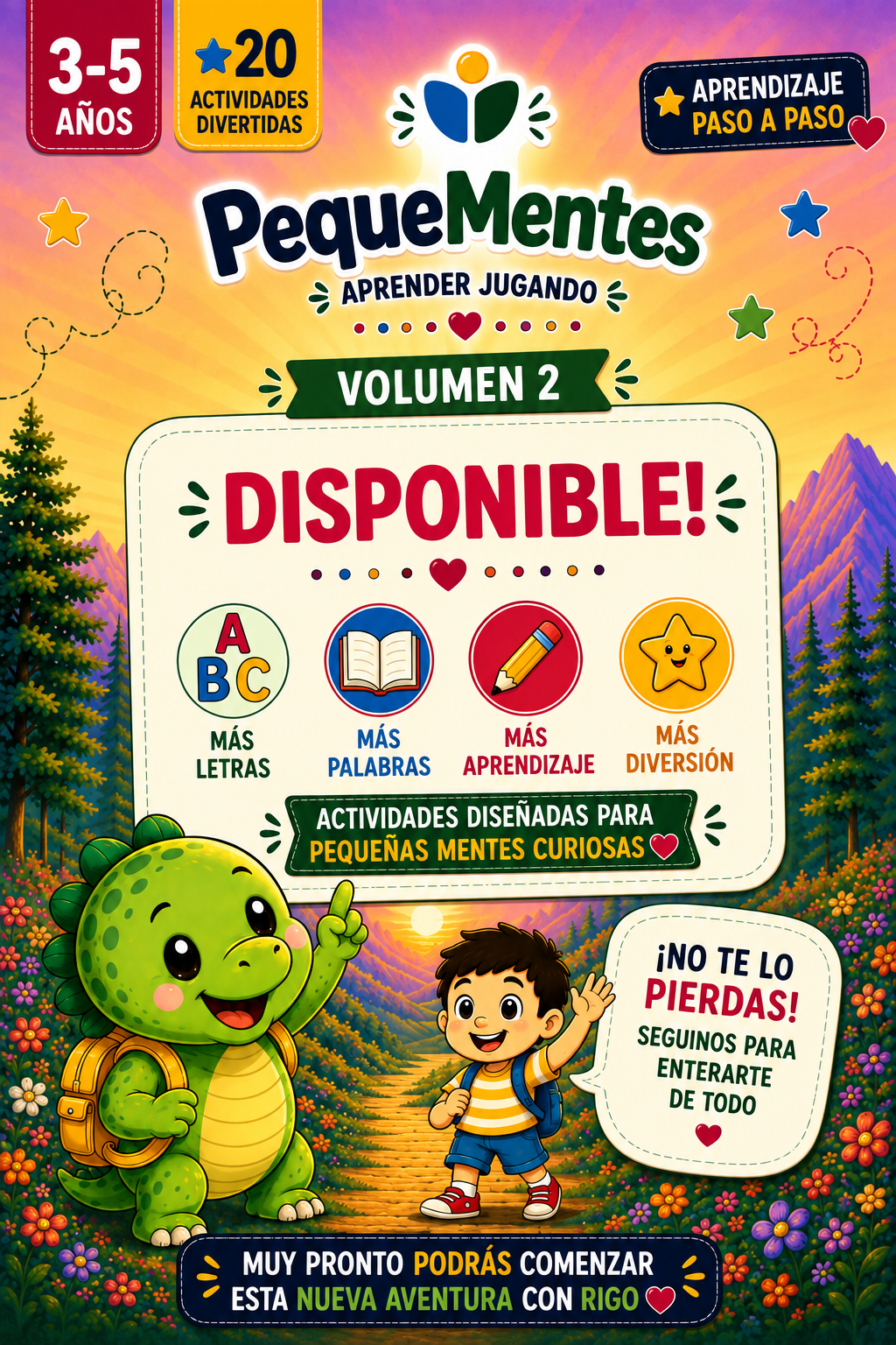 PequeMentes® Volumen 2 | Letras y Primeras Palabras | PDF Imprimible para Niños de 3 a 5 Años