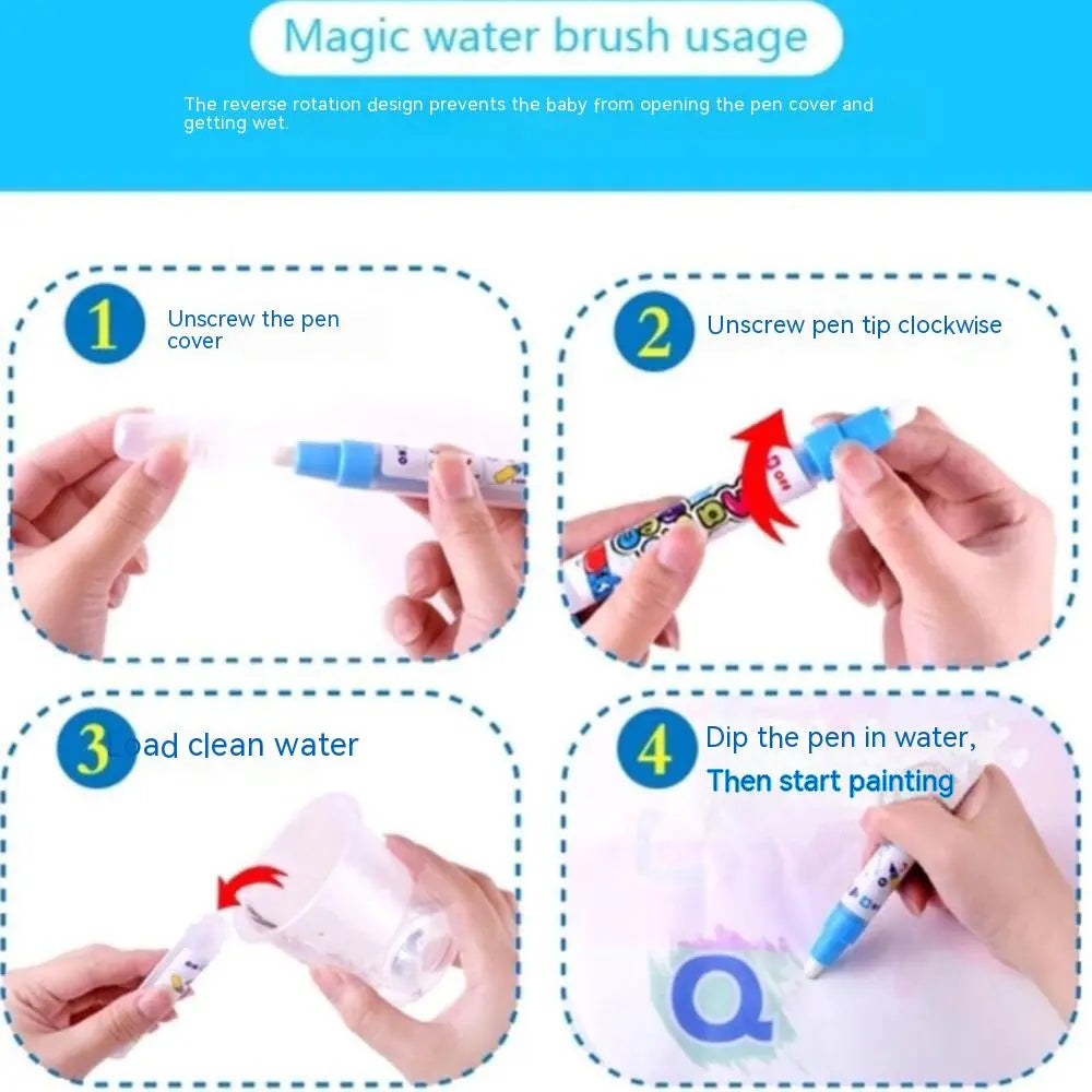 Álbum de agua mágico especial: rotuladores de acuarela y grifo mágico reutilizables
